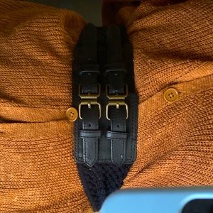 Crochet double buckle belt